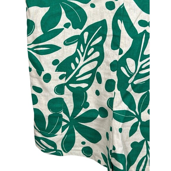 Corey Lynn Calter Linen Jumpsuit Tropical Adjustable Romper Green Floral XS - Picture 5 of 13